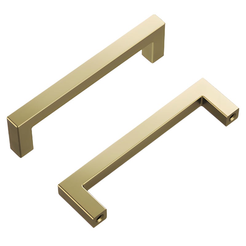 Hickory Hardware 1 Pack Solid Core Kitchen Cabinet Pulls, Luxury Cabinet Handles, Hardware for Doors & Dresser Drawers, 3-3/4 Inch (96mm) Hole Center, Elusive Golden Nickel, Skylight Collection - Image 1